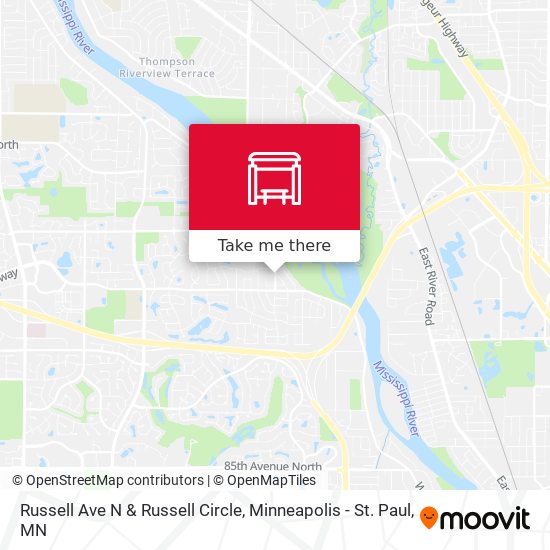 Russell Ave N & Russell Circle map