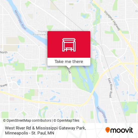 West River Rd & Mississippi Gateway Park map