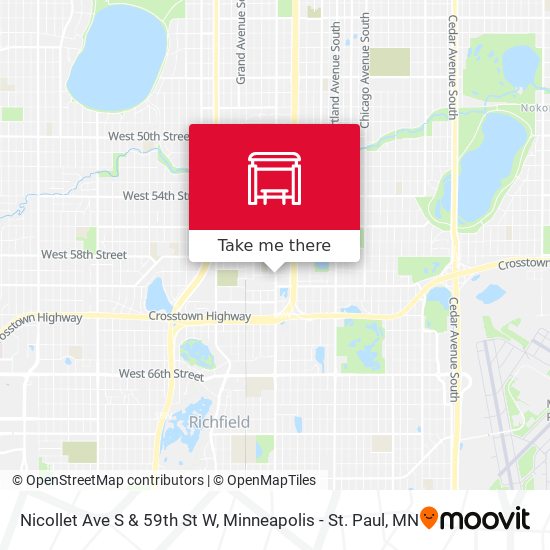 Mapa de Nicollet Ave S & 59th St W