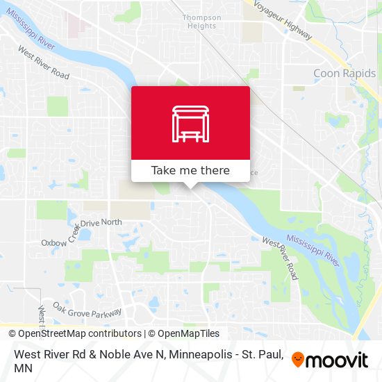 West River Rd & Noble Ave N map
