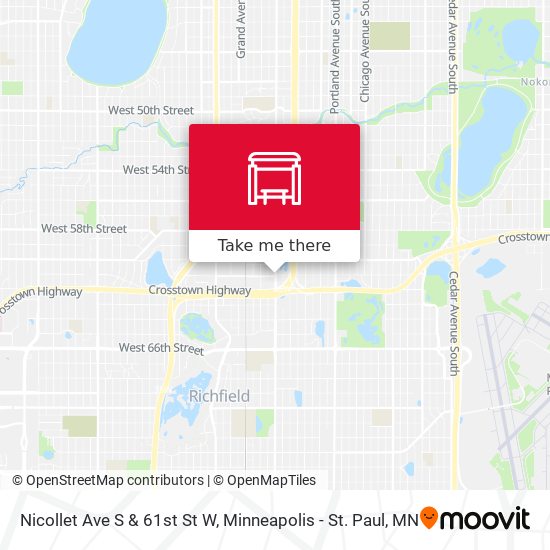 Nicollet Ave S & 61st St W map