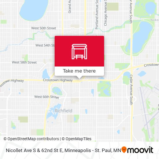 Nicollet Ave S & 62nd St E map