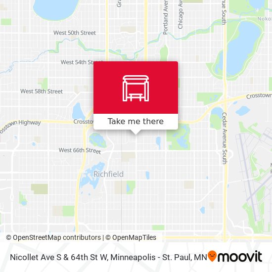Mapa de Nicollet Ave S & 64th St W