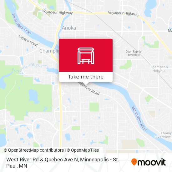 West River Rd & Quebec Ave N map