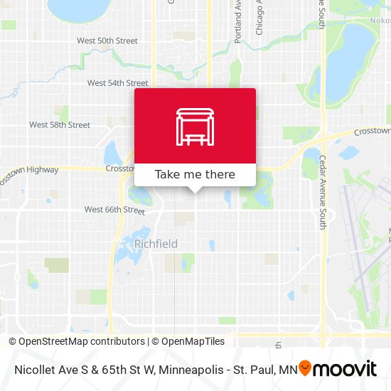 Mapa de Nicollet Ave S & 65th St W