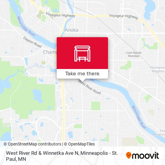 Mapa de West River Rd & Winnetka Ave N