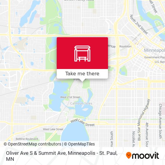Oliver Ave S & Summit Ave map