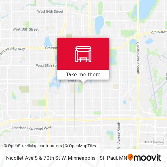 Nicollet Ave S & 70th St W map