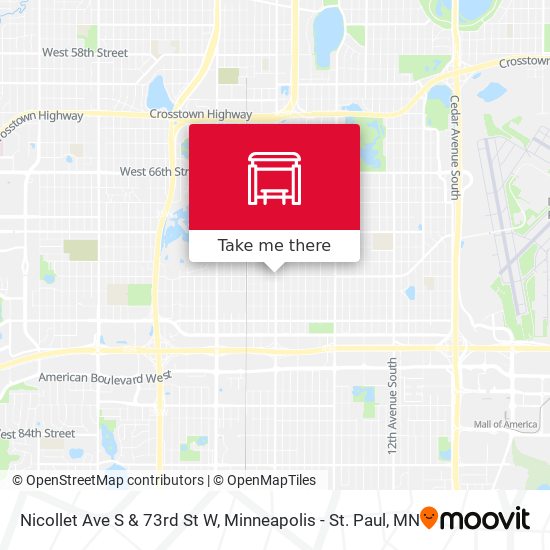 Nicollet Ave S & 73rd St W map