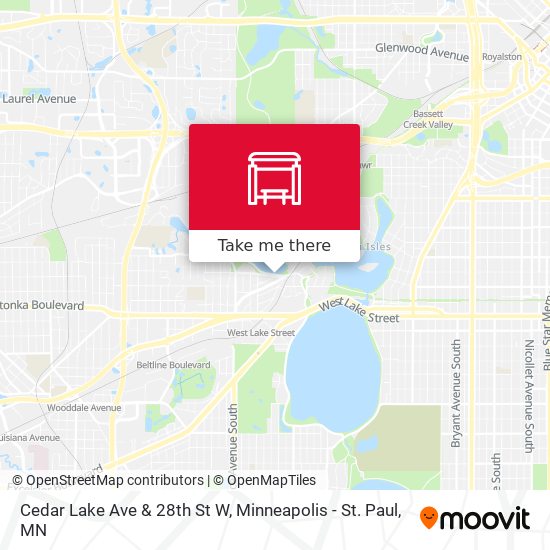 Cedar Lake Ave & 28th St W map