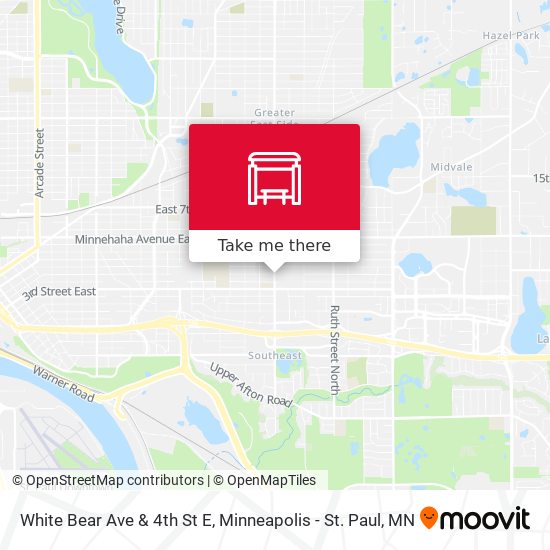White Bear Ave & 4th St E map