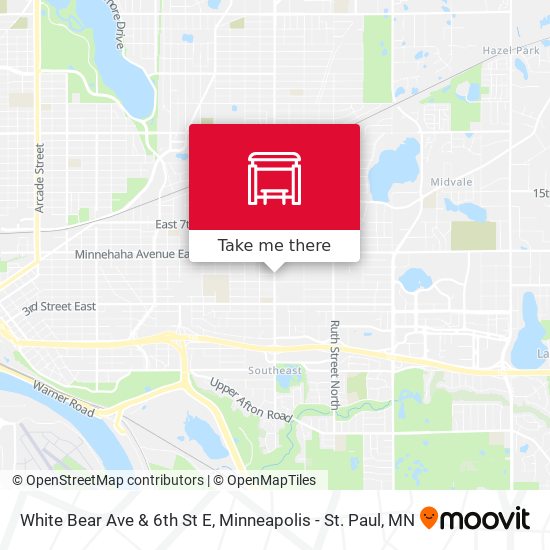White Bear Ave & 6th St E map