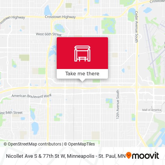 Nicollet Ave S & 77th St W map