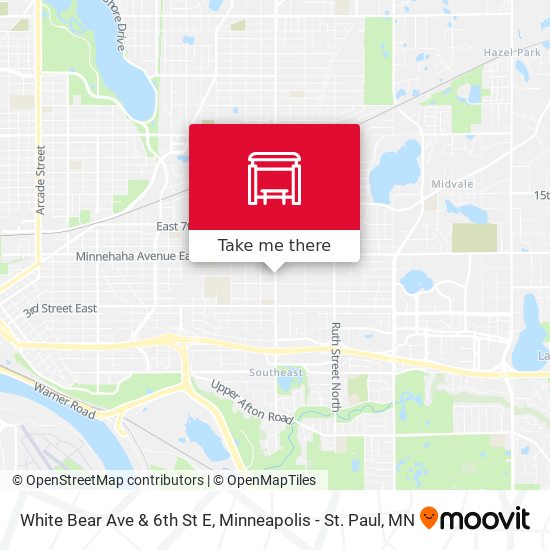 White Bear Ave & 6th St E map