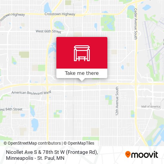 Nicollet Ave S & 78th St W (Frontage Rd) map