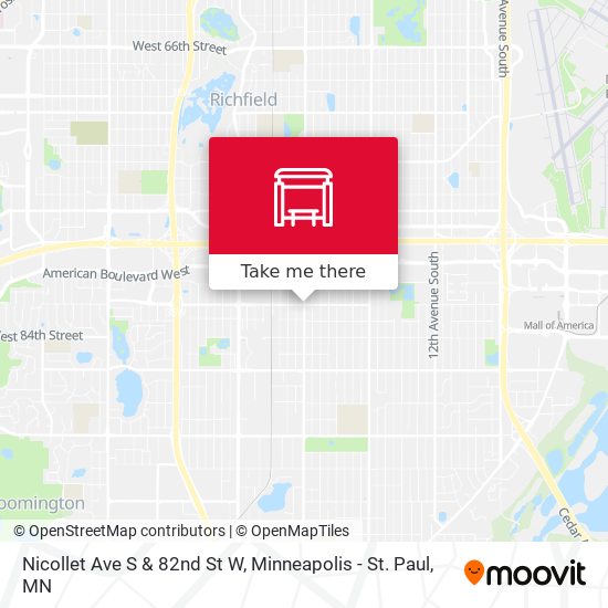 Nicollet Ave S & 82nd St W map