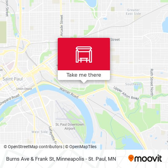 Burns Ave & Frank St map