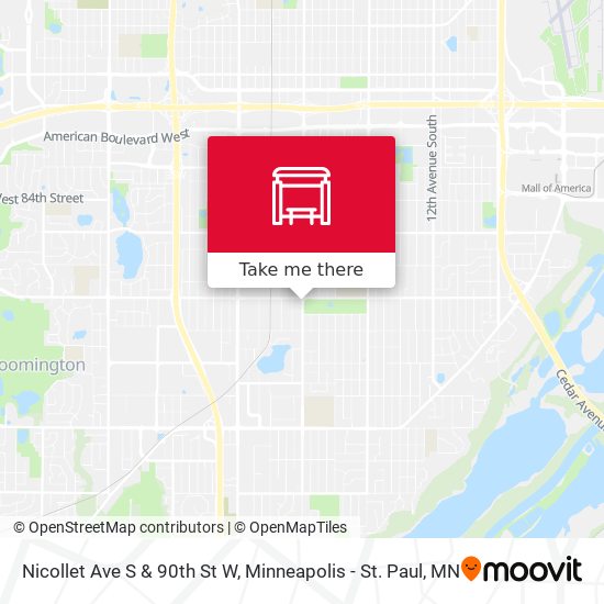 Mapa de Nicollet Ave S & 90th St W
