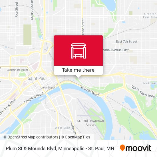 Plum St & Mounds Blvd map