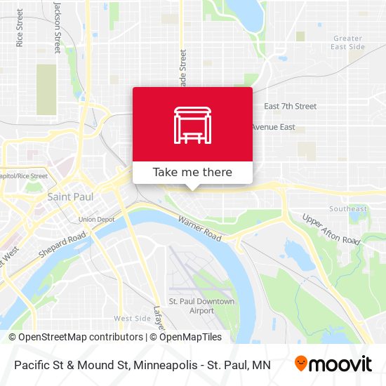 Pacific St & Mound St map