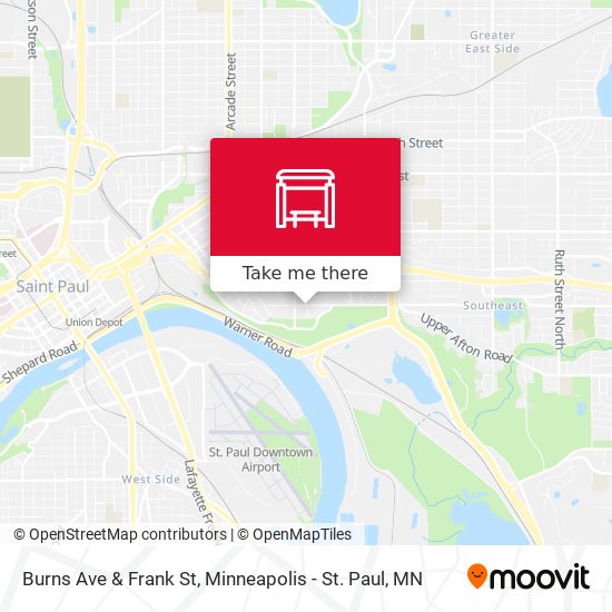 Burns Ave & Frank St map