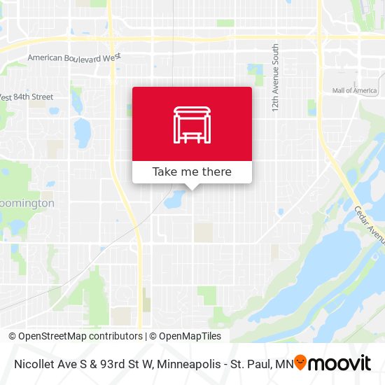 Mapa de Nicollet Ave S & 93rd St W
