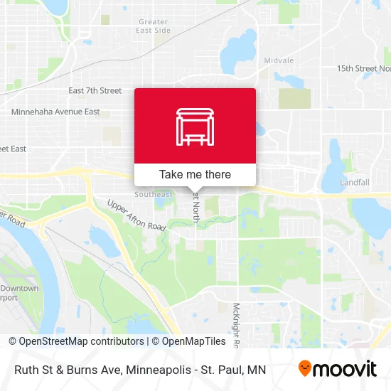 Ruth St & Burns Ave map