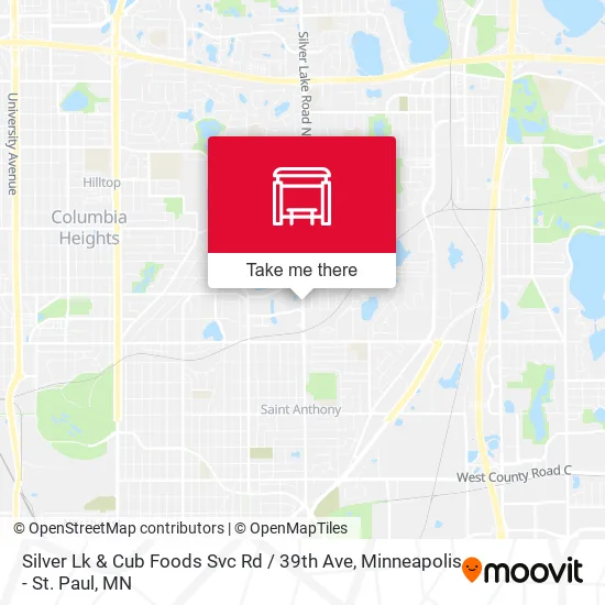 Silver Lk & Cub Foods Svc Rd / 39th Ave map