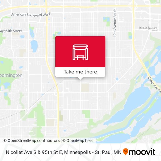 Nicollet Ave S & 95th St E map