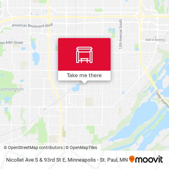 Nicollet Ave S & 93rd St E map