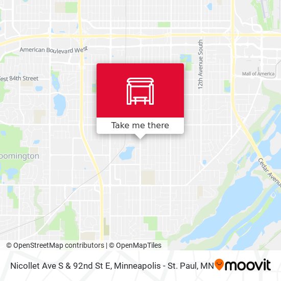 Nicollet Ave S & 92nd St E map