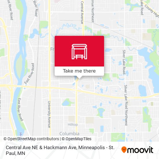 Central Ave NE & Hackmann Ave map