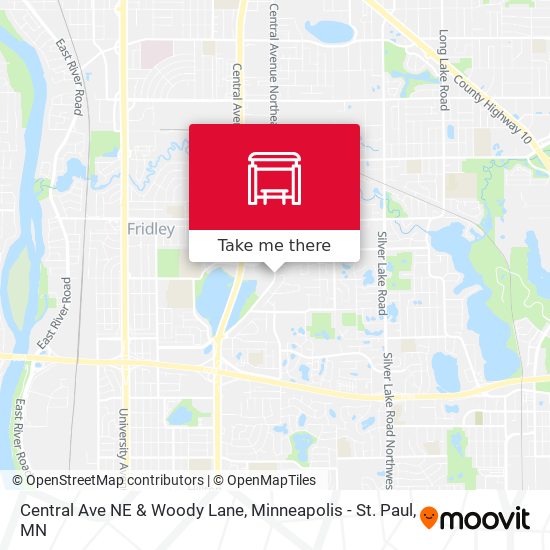 Central Ave NE & Woody Lane map