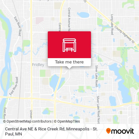 Central Ave NE & Rice Creek Rd map