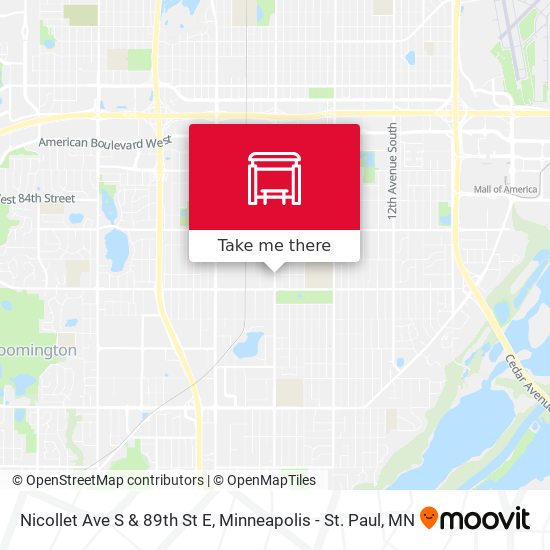 Nicollet Ave S & 89th St E map