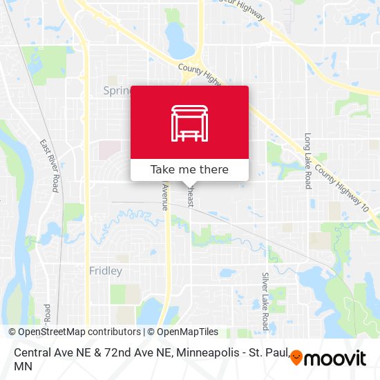 Central Ave NE & 72nd Ave NE map