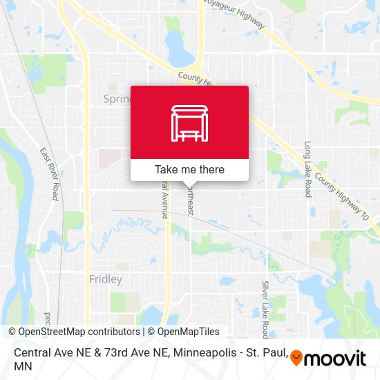 Central Ave NE & 73rd Ave NE map