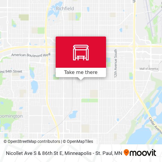 Nicollet Ave S & 86th St E map