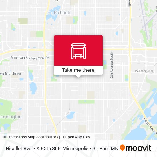 Nicollet Ave S & 85th St E map