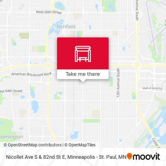 Mapa de Nicollet Ave S & 82nd St E
