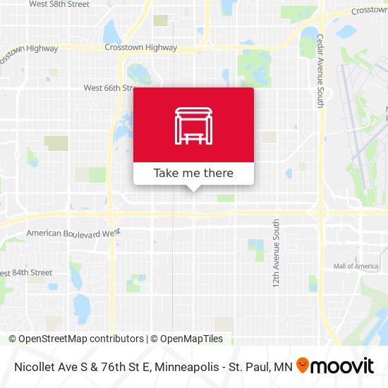 Mapa de Nicollet Ave S & 76th St E