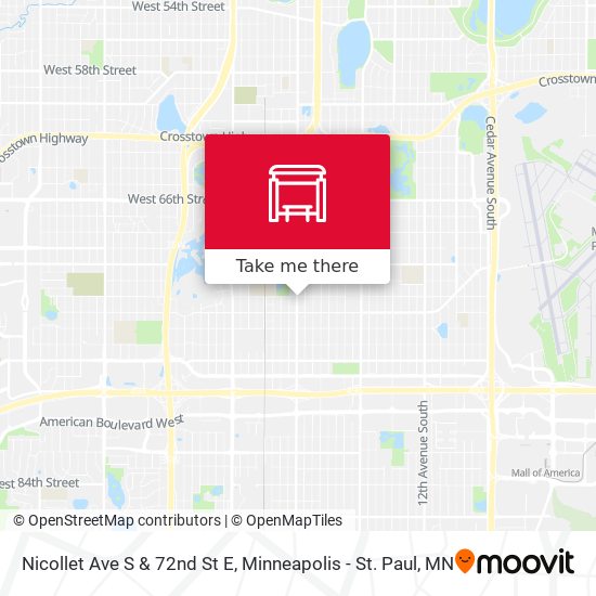 Nicollet Ave S & 72nd St E map