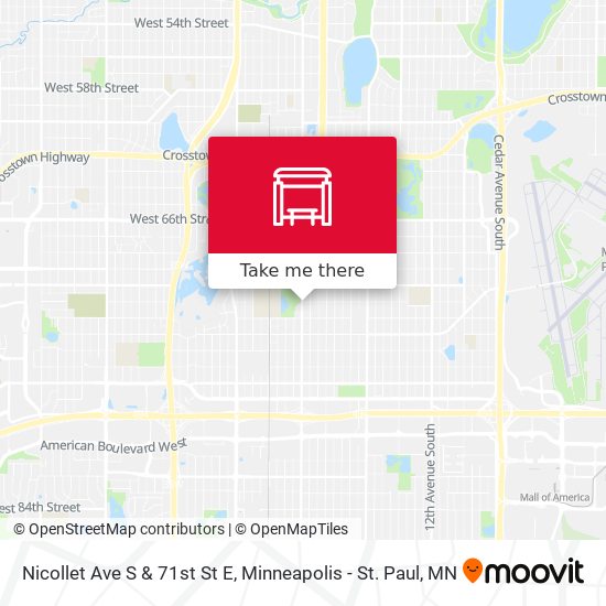 Mapa de Nicollet Ave S & 71st St E