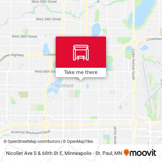 Mapa de Nicollet Ave S & 68th St E