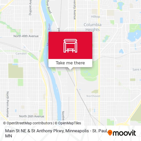 Main St NE & St Anthony Pkwy map
