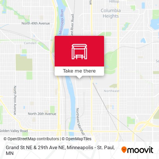 Grand St NE & 29th Ave NE map