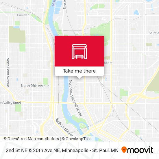 2nd St NE & 20th Ave NE map