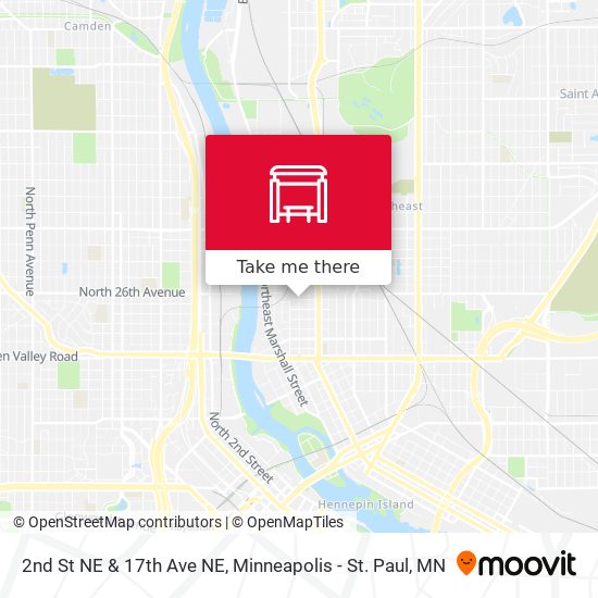 2nd St NE & 17th Ave NE map