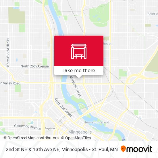 2nd St NE & 13th Ave NE map