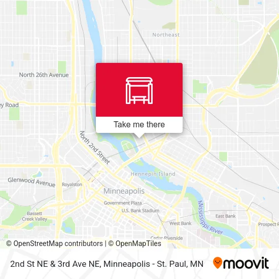 Mapa de 2nd St NE & 3rd Ave NE